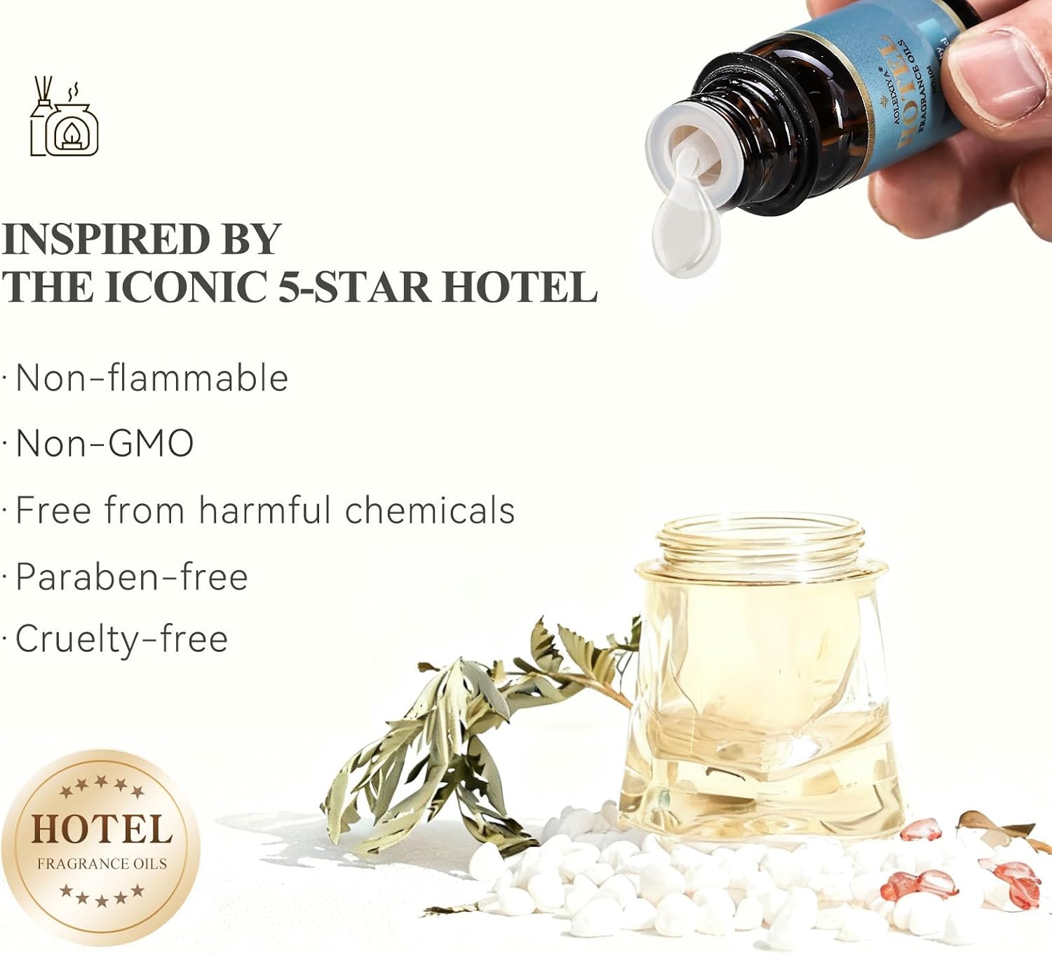 Skiennix Hotel Diffuser Oil Gift Set | 5-Star Inspired Fragrance Collection - My Way, White Tea, Baccarat, Dubai, Beachfront Villa