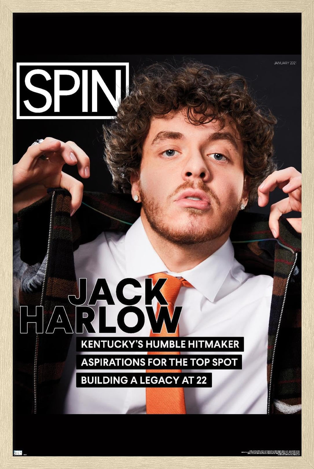 Trends International SPIN Magazine - Jack Harlow 21 Wall Poster, 22.4L x 14.7W, Blonde Framed Version