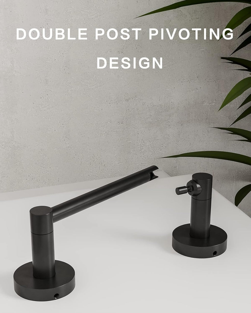 Skiennix Matte Black Toilet Paper Holder - Double Post Pivoting Design | Stainless Steel & Zinc Alloy, Wall-Mount