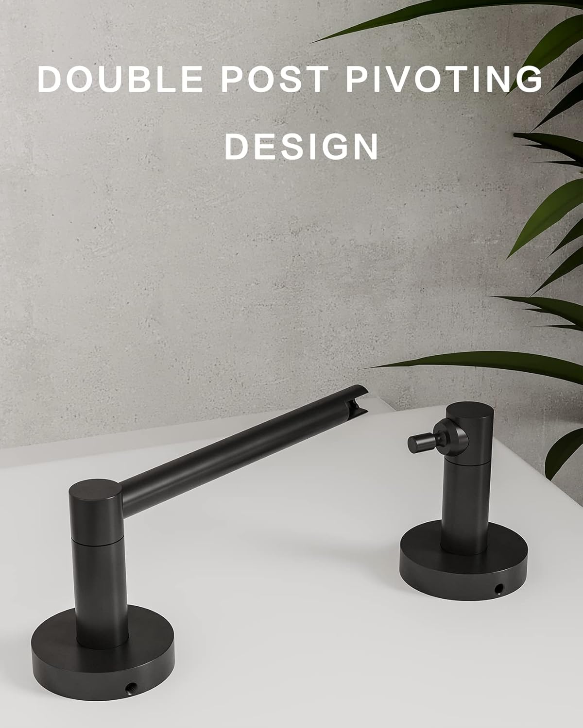 Skiennix Matte Black Toilet Paper Holder - Double Post Pivoting Design | Stainless Steel & Zinc Alloy, Wall-Mount