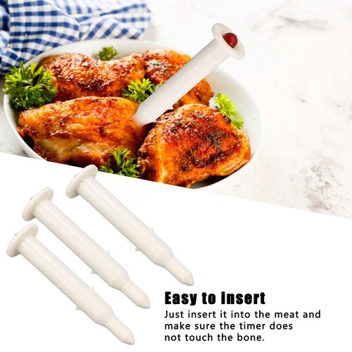 Ktsxxops 20pcs Chicken Thermometer Turkey Timer, Meat Turkey Thermometer Popup Out, 1.8 Inches Good Cook Timers for Cooking Chicken Beef