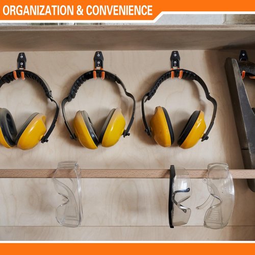 HUPBIPY Heavy Duty Garage Hooks - 6 Pack J Shaped Wall Mounted Tool Organizer for Ladders, Bikes & More