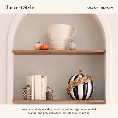 MACKENZIE-CHILDS Fall On The Farm Mini Pumpkins, Set of 3