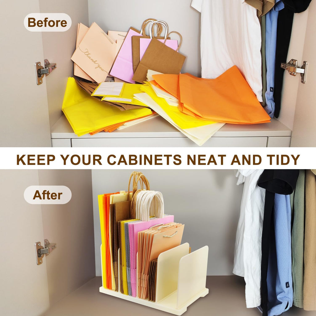 Skiennix Reusable Shopping Bag Organizer - Adjustable Extra Tall Shelf Dividers for 40+ Tote Bags | Ideal for Pantries & Closets