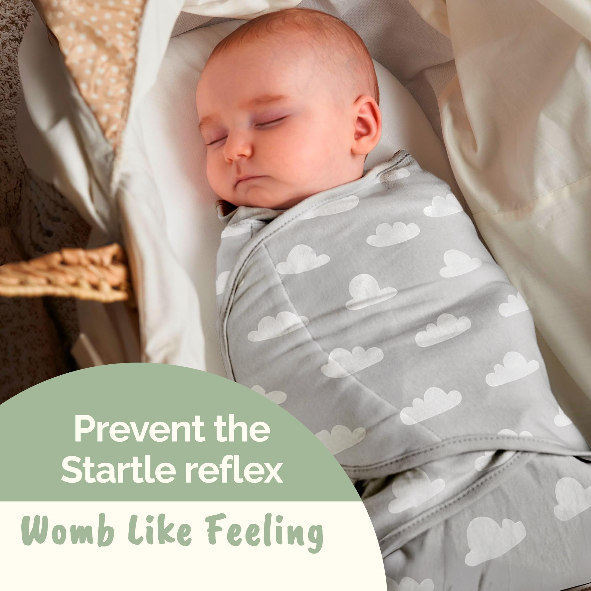 JUICY BUMBLES Baby Swaddles 0-3 Months Newborn Swaddle Sack Sleep Swaddle Sleep Sack Wrap for Newborns Girl and Boy 100% Cotton Oeko TEX 3-Pack