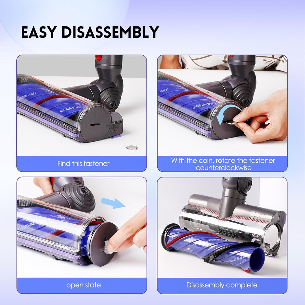 OTTWL Anti-Tangle Replacement Vacuum Head - Compatible with Dyson V8, V10, V11, V15 | Ideal for Thin Carpets & Hardwood Floors