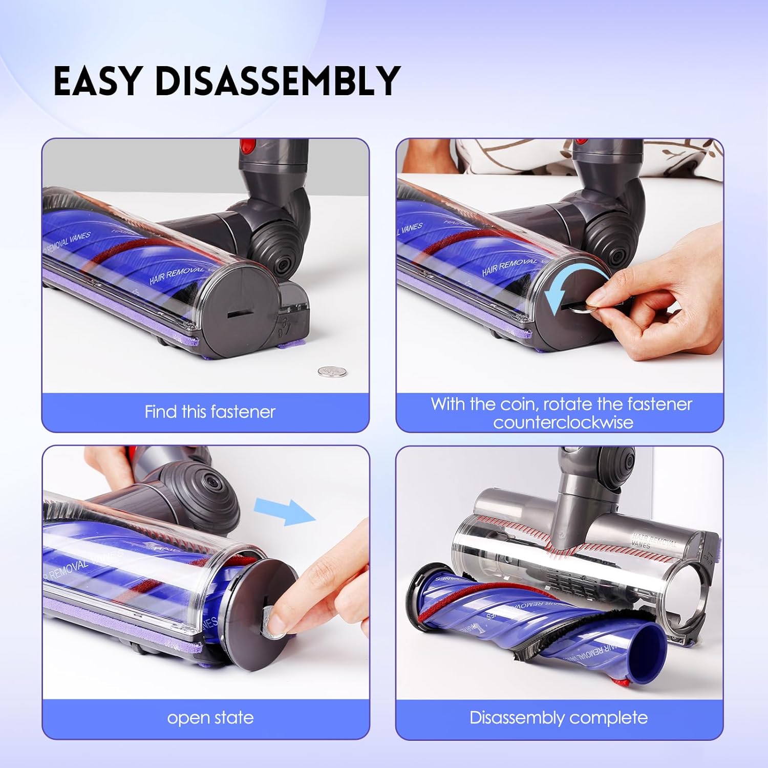 OTTWL Anti-Tangle Replacement Vacuum Head - Compatible with Dyson V8, V10, V11, V15 | Ideal for Thin Carpets & Hardwood Floors
