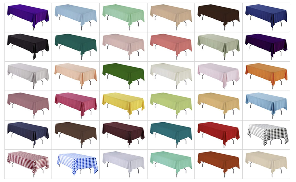 AK TRADING CO. 60 x 102-Inch Rectangular Polyester Tablecloth - Made in USA - Wrinkle-Resistant, Flame Retardant, Durable Party Table Cover, Banquet Tablecloth, Wedding Table Cover - Light Blue