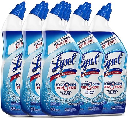 Lysol Toilet Bowl Cleaner - Ocean Fresh Scent | 24 oz Bottle | 9 Pack for Ultimate Freshness