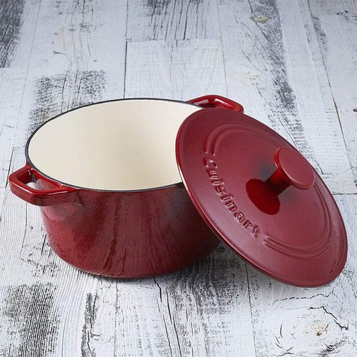 Cuisinart Enameled Cast Iron Round Casserole - Cardinal Red, 3-Quart | Durable & Stylish Cookware