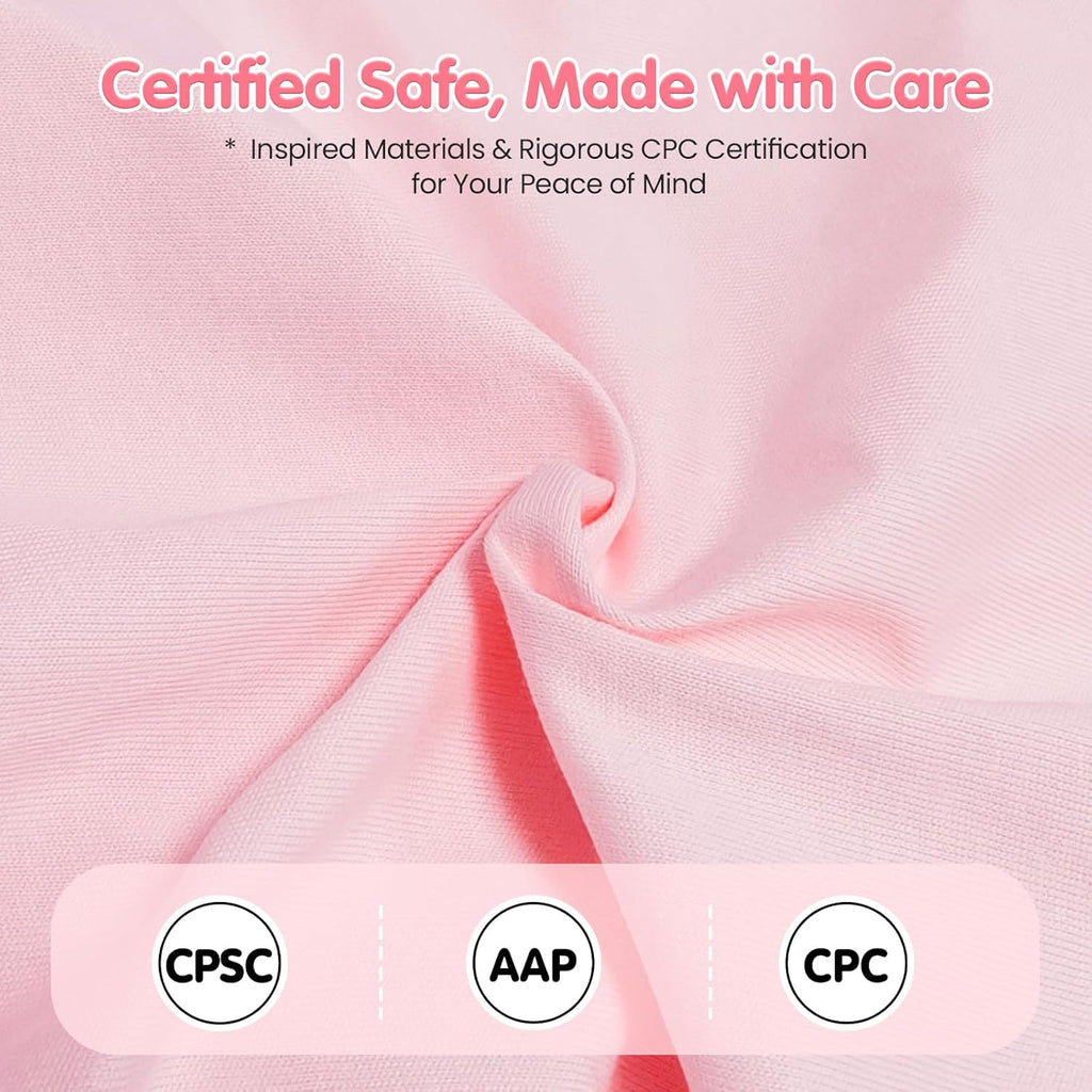Skiennix Infant Support Cushion - Portable Baby Lounger & Tummy Time Mat, Soft Cotton, Waterproof (Pink)
