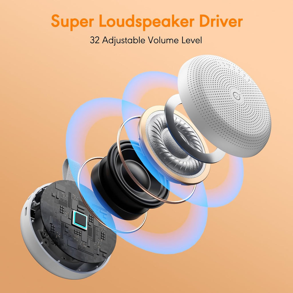 Skiennix White Noise Machine - Portable Sound Therapy with 33 Soothing Sounds & Timer for Sleep, Travel, Nursery, Home