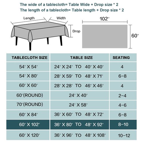 FantasDecor Linen Textured Table Cloths Rectangle Tablecloth Waterproof Spill-Proof Wrinkle Free Rectangular Cover for Dining Room and Outdoor Use, Heather Ivory, 60 x 102 Inch