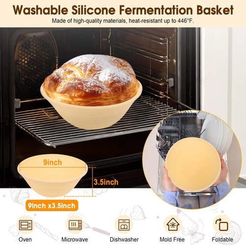 Goeveo Sourdough Starter Kit, 42Pcs Sourdough Bread Baking Supplies Sour Dough Kit 650ml Sourdough Starter Jar Feeding Time Tracker Bread Making Supplies Tools Gifts for Bakers Bread Bags for Homemade