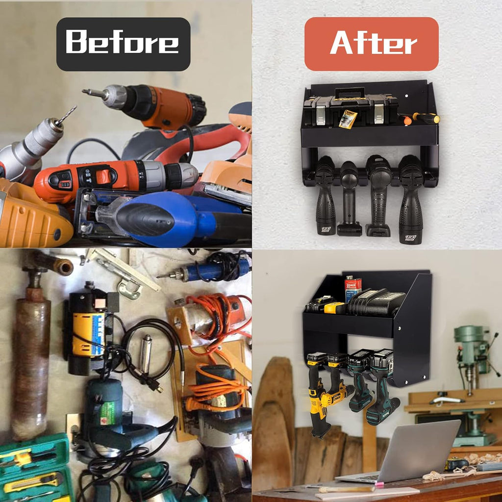 Ultrawall Heavy Duty Power Tool Rack - Wall-Mounted Organizer for Garage & Workshop Storage