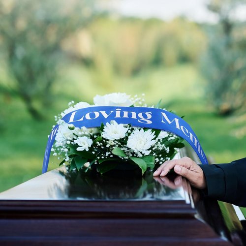 Fanfanwin Funeral Sash - Memorial Ribbon for Casket or Wreath | 58x4'' Blue Celebration of Life