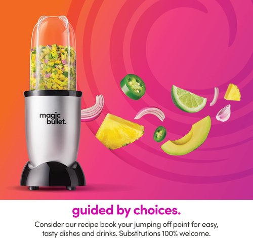 Magic Bullet Blender - 11 Piece Set in Silver | Compact and Versatile Kitchen Essential