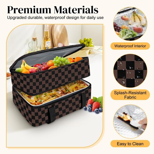 Coobiiya Insulated Casserole Carrier - Keeps Food Hot or Cold | Portable Tote for 9" x 13" Dishes