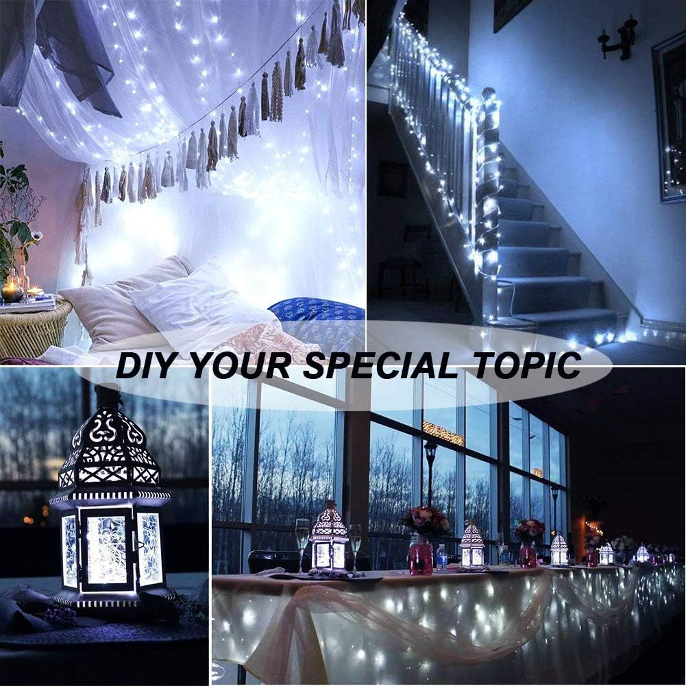 Skiennix 24 Pack Fairy Lights - Battery Operated 7ft 20 LED Mini Twinkle String Lights | Waterproof Silver Wire for Weddings & Christmas Decor, Cool White