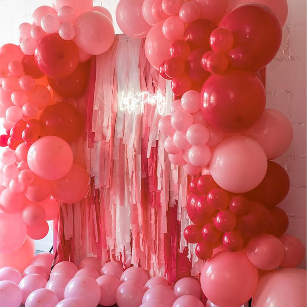 PartyWoo Coral Balloons - 50pcs 12 Inch Pastel Red Pink Latex Helium Balloons for Celebrations