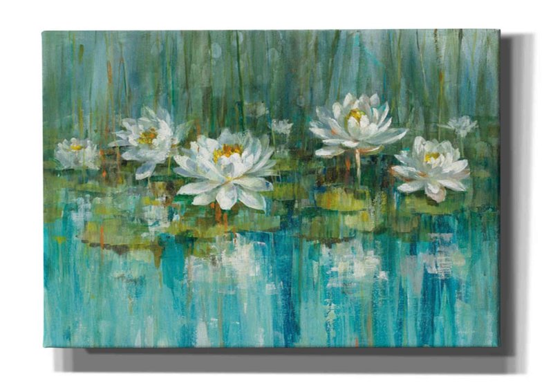 Epic Graffiti 'Water Lily Pond' by Danhui Nai, Canvas Wall Art, 18"x26"