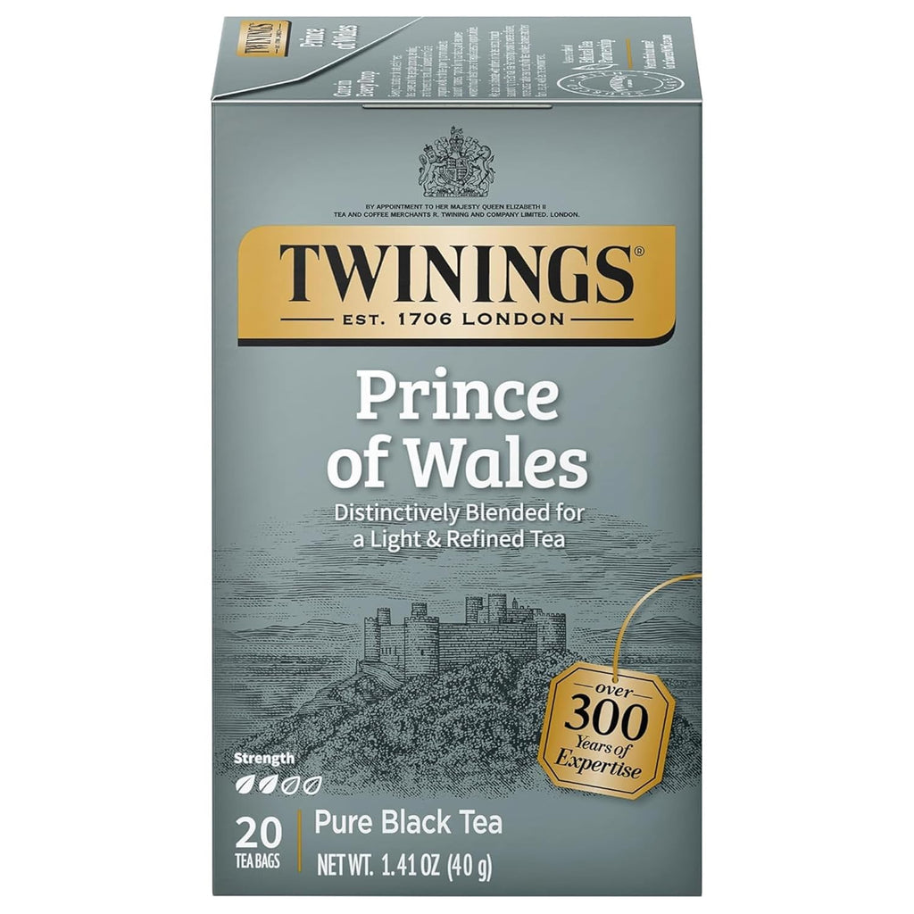 Twinings Prince of Wales Black Tea - Velvety Smooth & Mild Flavor, 20 Individually Wrapped Teabags