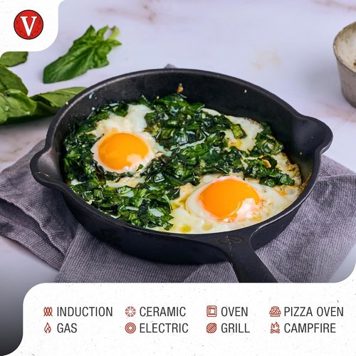 Victoria 6.5 Inch Mini Cast Iron Skillet. Small Frying Pan,Seasoned with 100% Kosher Certified Non-GMO Flaxseed Oil (SKL-206)