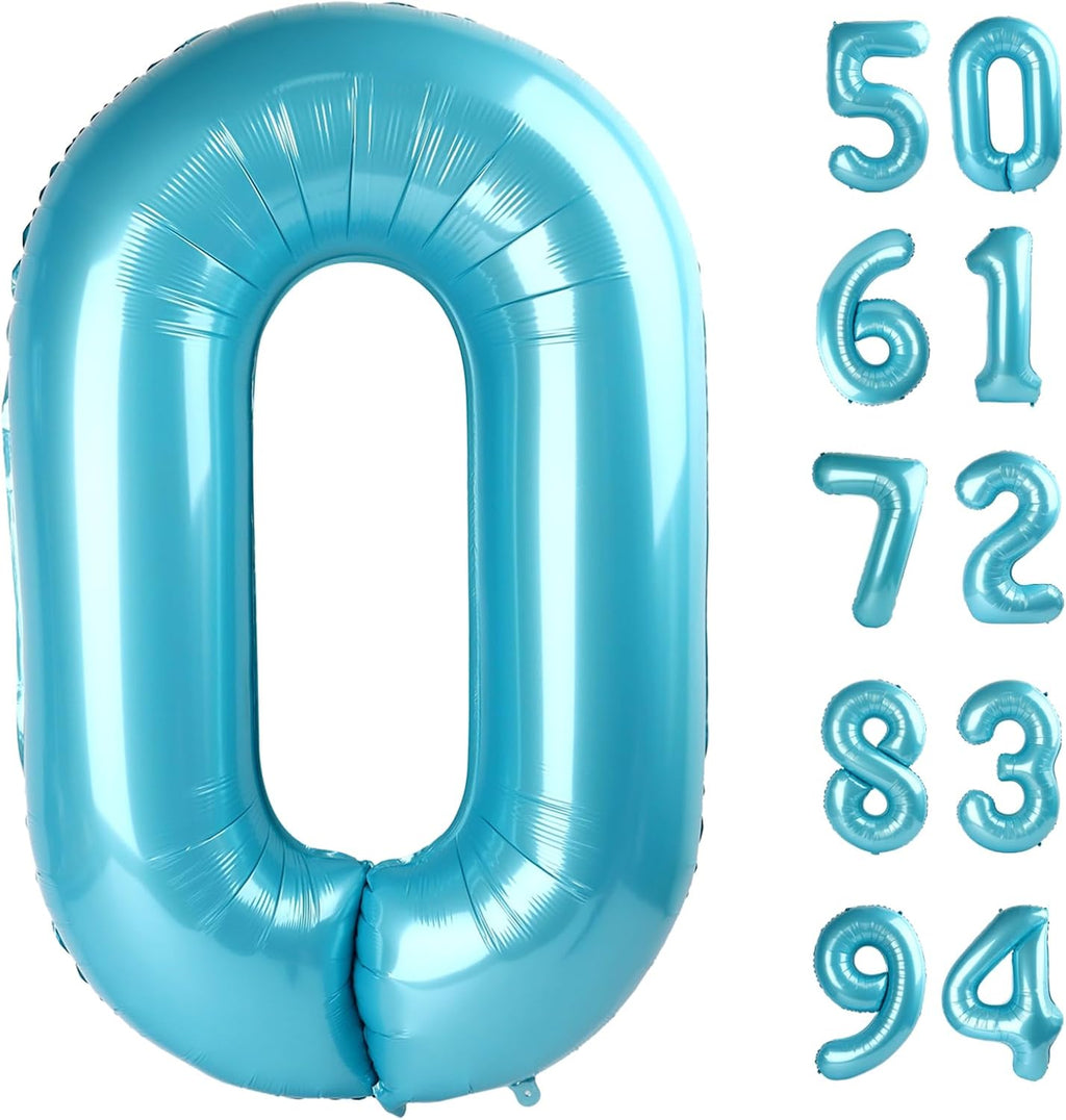 Pearlescent Blue 40-Inch Number Balloon - 0 Balloon for Birthday Decorations | Perfect for Any Celebration