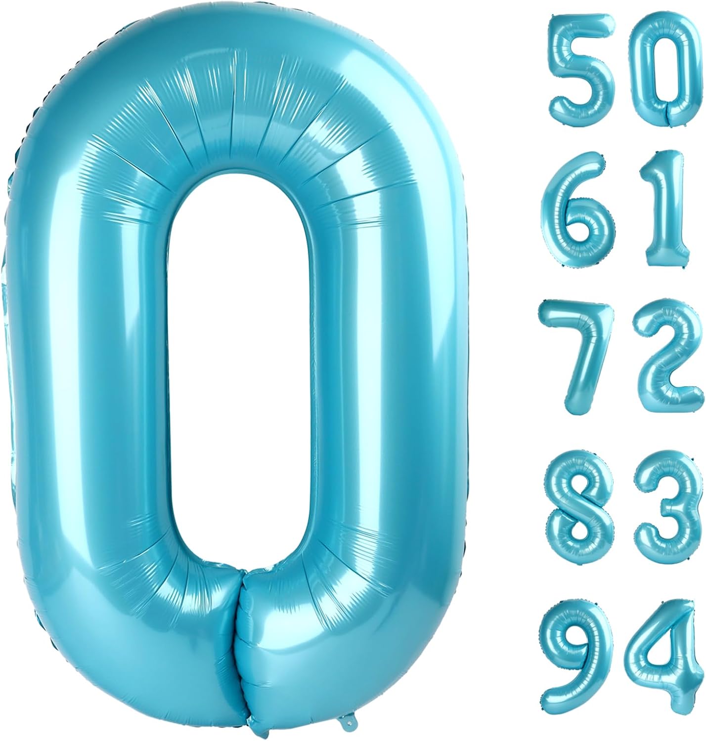 Pearlescent Blue 40-Inch Number Balloon - 0 Balloon for Birthday Decorations | Perfect for Any Celebration