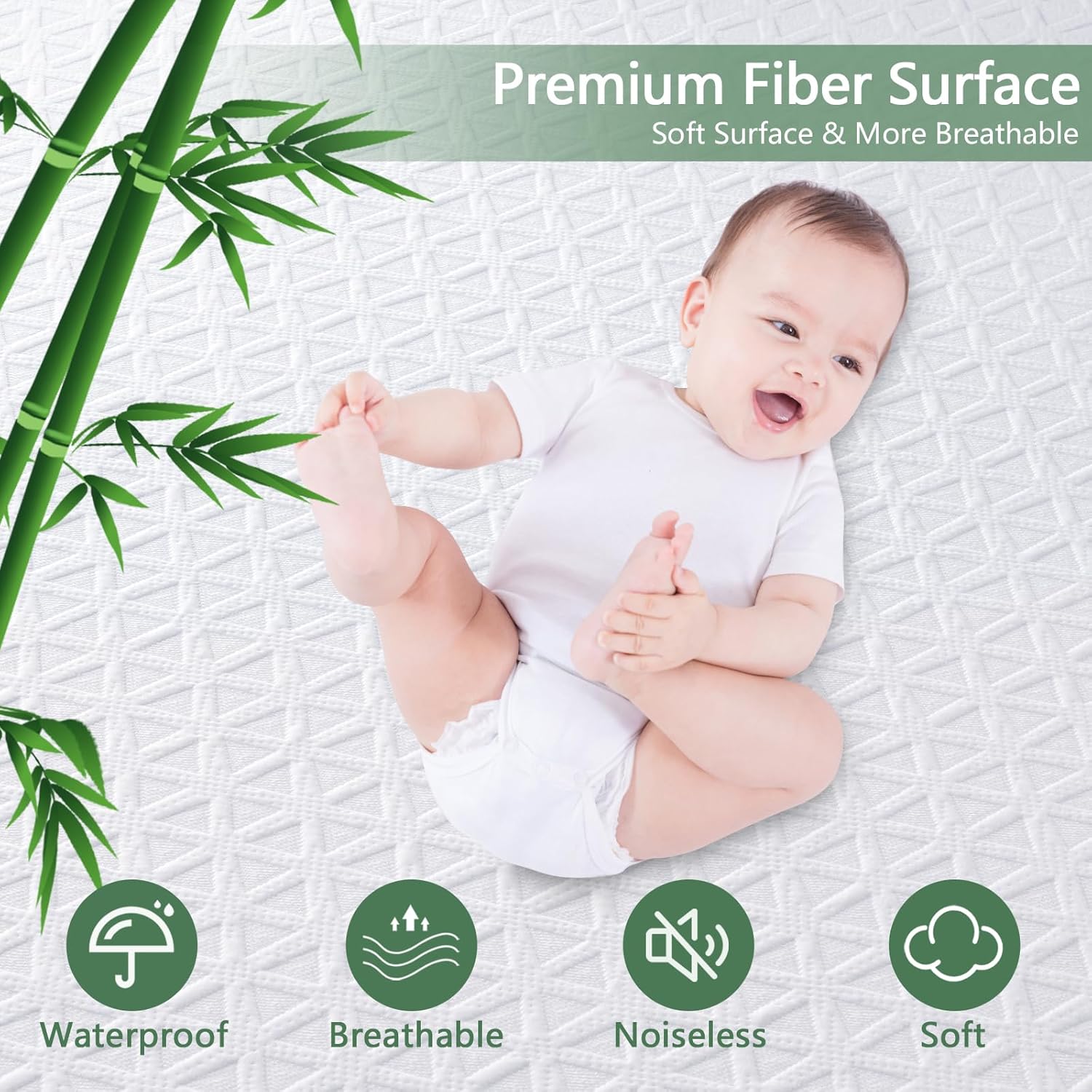 Premium Waterproof Mattress Protector | Twin XL Size, Breathable 3D Air Fabric, Soft & Noiseless