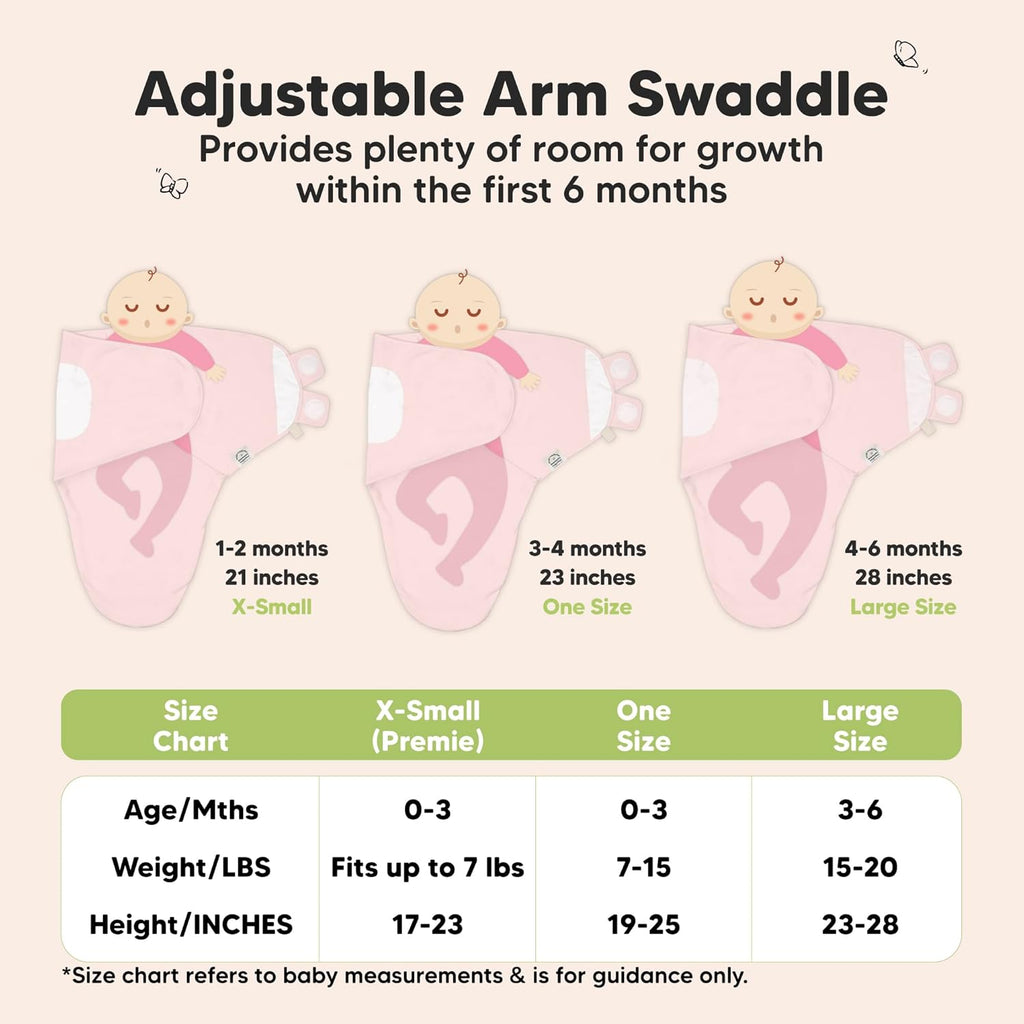 Organic Baby Swaddle Sleep Sacks by [Brand Name] - Soft & Snug for Newborns 0-3 Months | 3-Pack in Candy