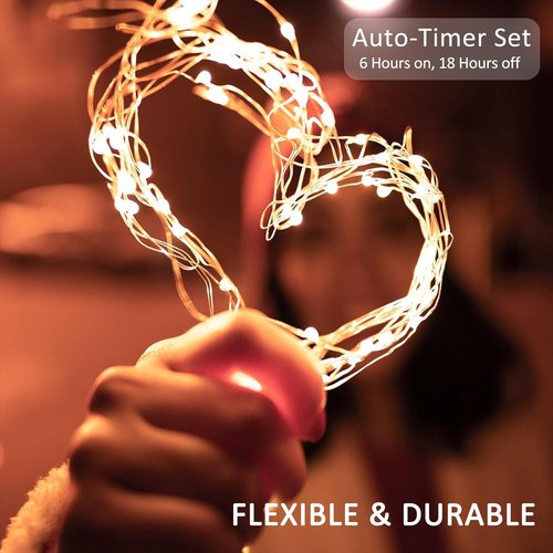 Beieverluck 100 LED Fairy Lights - 33FT Waterproof String Lights with Remote & Timer | Warm White, 16 Pack for Indoor & Outdoor Decor