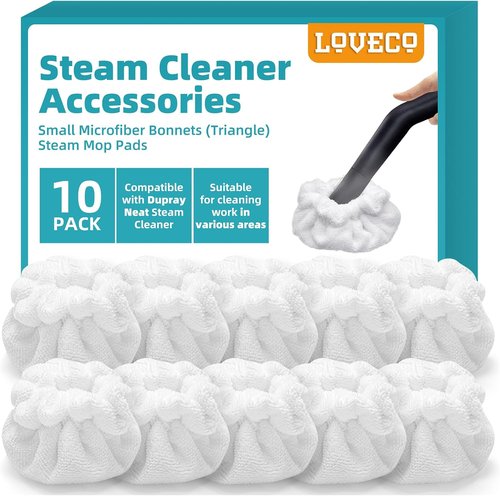 LOVECO Microfiber Bonnets - Reusable Triangle Steam Cleaner Accessories for Dupray & McCulloch | Multi-Surface Cleaning