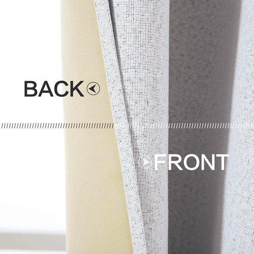 MIULEE Blackout Curtains - 100% Thermal Insulated Linen Texture - Grayish White - 52x63 Inch (2 Panels)