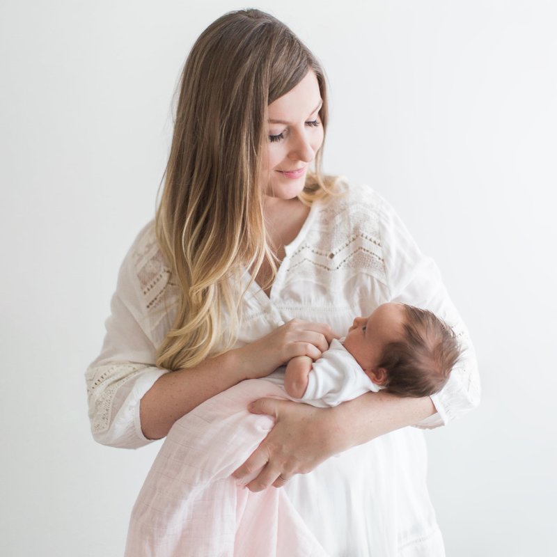 Amazing Baby Muslin Swaddle Blankets for Baby Girls, Newborn Receiving Blanket, 100% Cotton Baby Swaddle Wrap, Set of 3, XLarge 46x46 inches, Watercolor Bliss, Pink