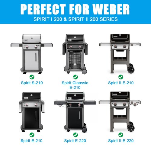 Outspark Full-Size Griddle Inserts for Weber Spirit 200 Series Gas Grills, Flat Top Griddle Replacement for Weber Spirit I & II E-210 S-210 E-220 S-220 Series, Carbon steel