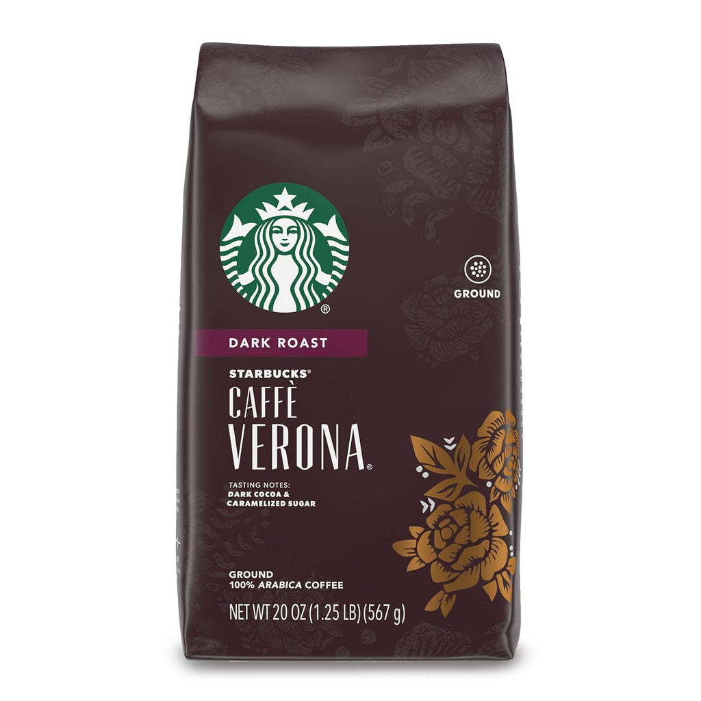 Starbucks Dark Roast Ground Coffee - Caffè Verona - 100% Arabica Beans - 20 oz Bag