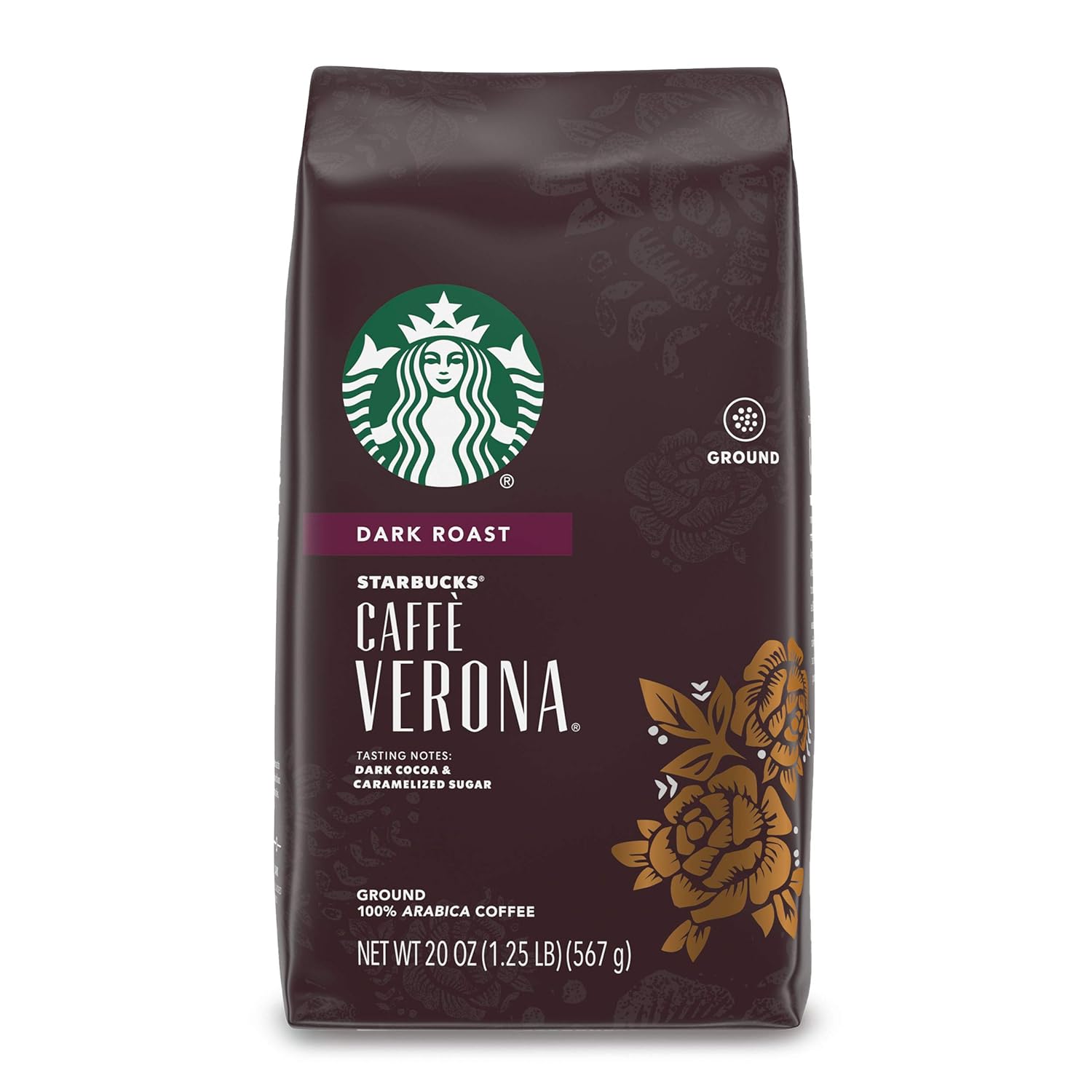 Starbucks Dark Roast Ground Coffee - Caffè Verona - 100% Arabica Beans - 20 oz Bag