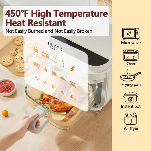 10 Inch Air Fryer Liners by [Brand Name] | 250PCS Heat Resistant Non-Stick Parchment Paper for Baking