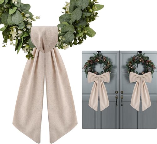 Boxwood Wreath Sash by [Brand Name] - 2 Pack Burlap Front Door Decor | Elegant Porch Garland