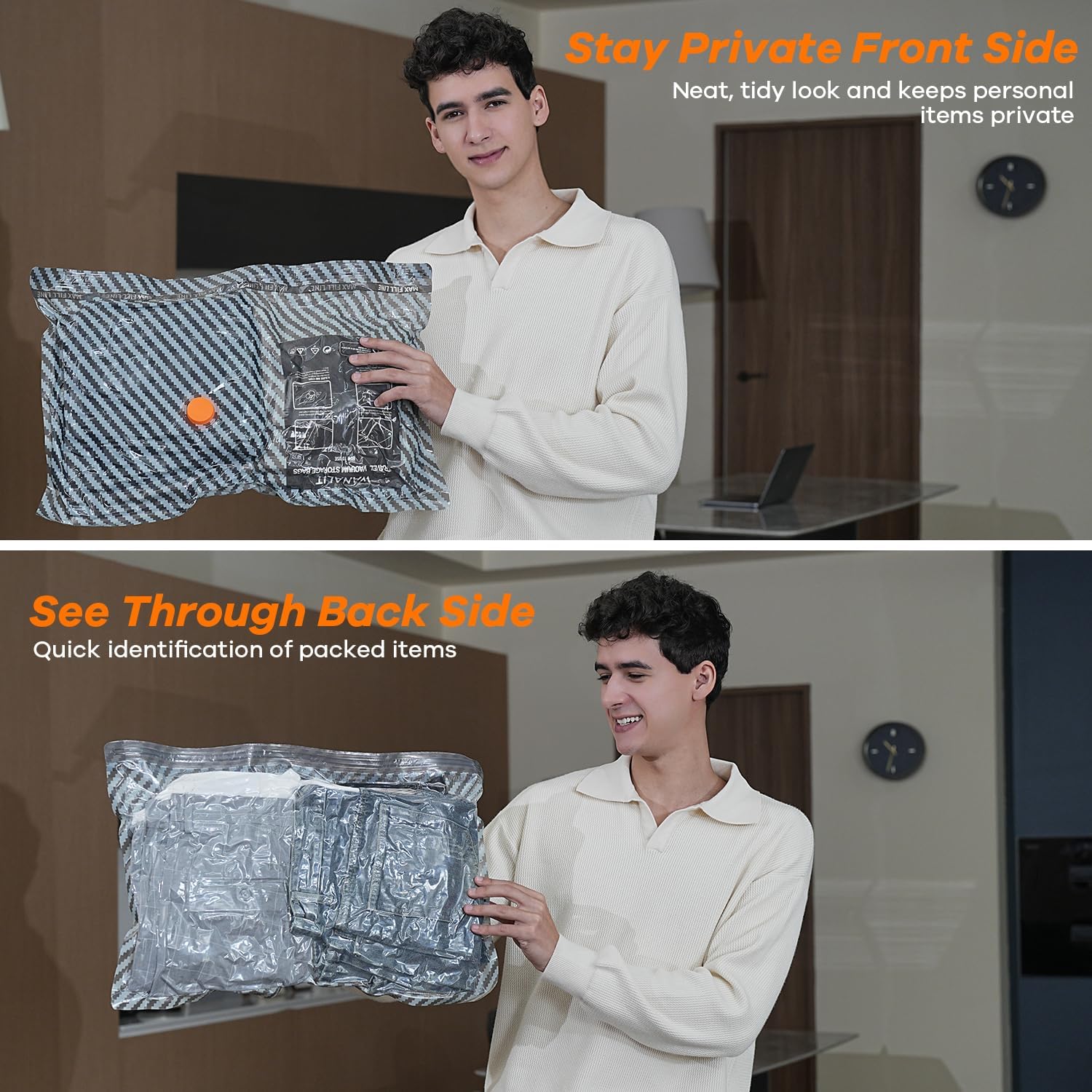 Skiennix Vacuum Storage Bags - 16 Pack Travel Essentials with Wireless Rechargeable Pump | Space Saver for Clothing & Luggage