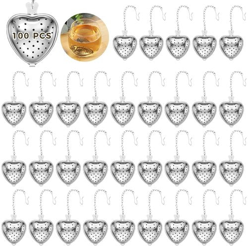 Tea Strainers, Stainless Steel Tea Ball Filters, Loose Leaf Tea Steeper Infusers (100)