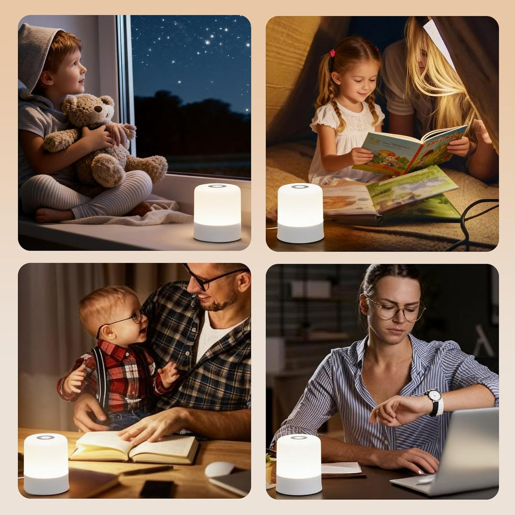 Skiennix Portable Baby Night Light - Dimmable Touch LED Lamp with 3 Colors | Rechargeable 2400mAh