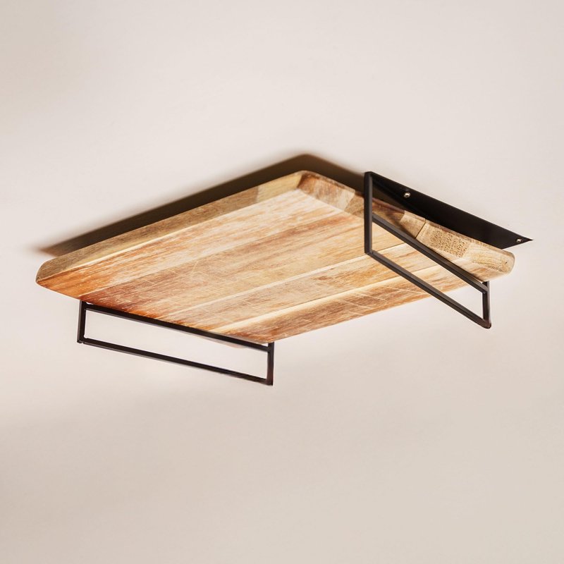 Under Cabinet Metal Cutting Board Rack - 2 Layer Vertical & Horizontal Hanger - Heavy Duty Cutting Board Holder