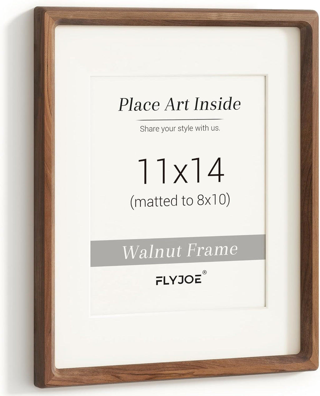 Natural Walnut Wood Picture Frame by USA-Sourced | Handcrafted 11x14 with Tempered Glass for 8x10 Photos