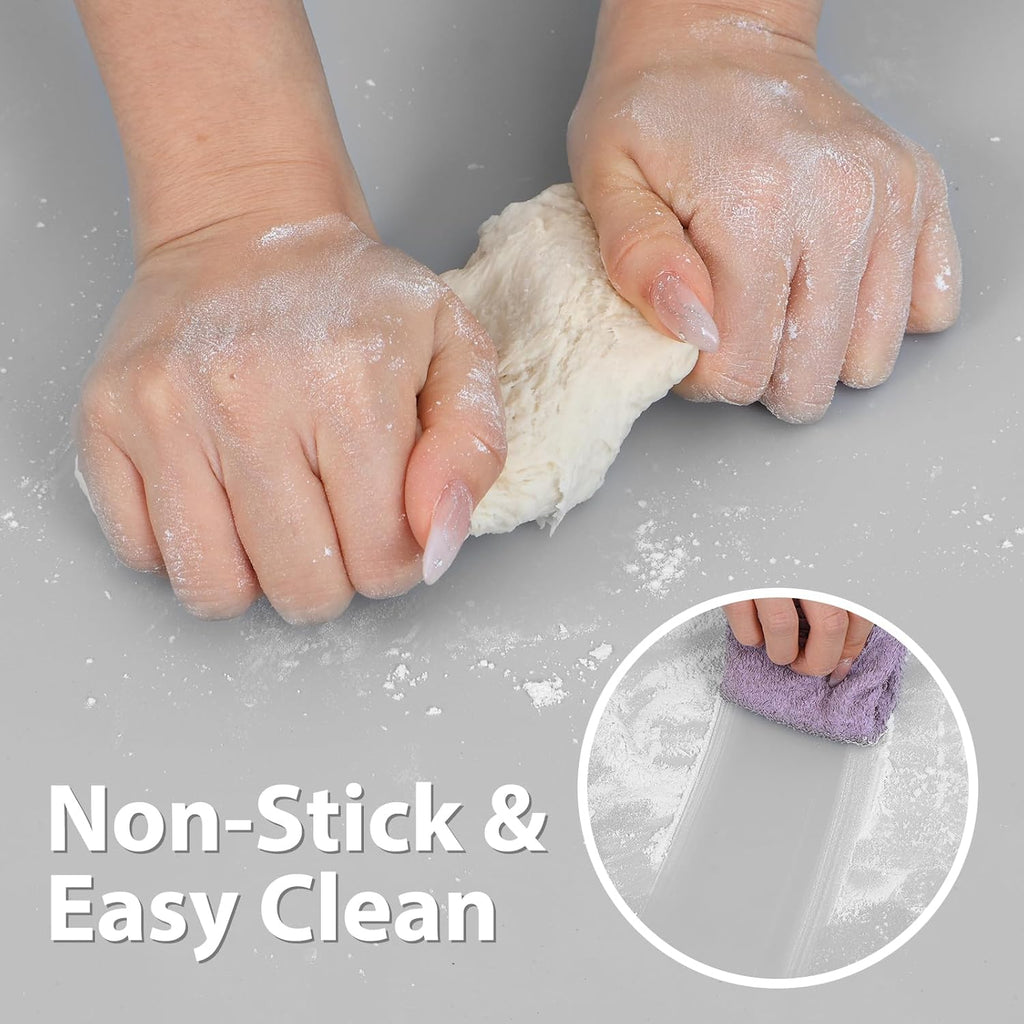 Super Kitchen Extra Large Silicone Baking Mat - Nonstick & Heat Resistant, 23.4'' x 15.6'' | Cool Gray