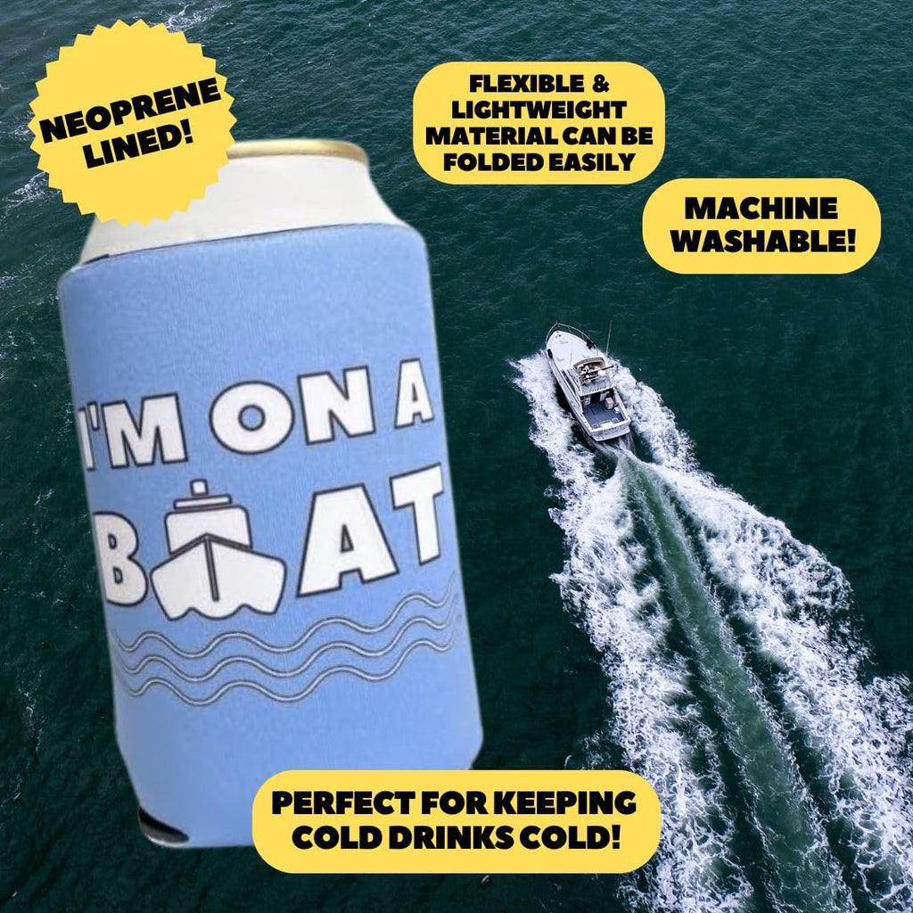 Brew Pants Boating Themed Coozies - Great Gift for Any Sailor - Premium Neoprene Material - 6 Pack (Standard 12oz Beer/Soda Can)