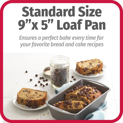 GoodCook Nonstick Loaf Pan - 9 x 5-Inch Heavy-Duty Steel Bakeware | Easy-Clean & Dishwasher Safe, Set of 2, Gray