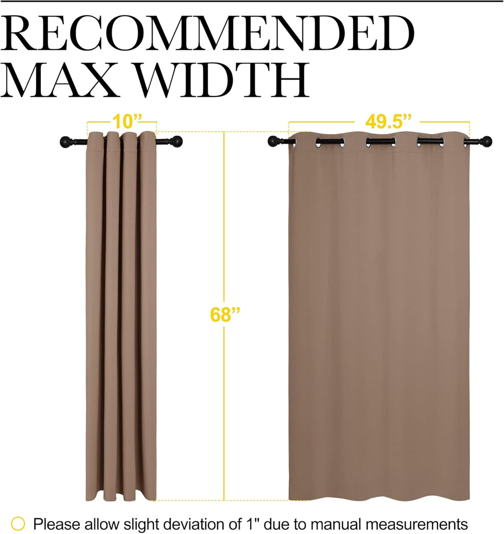 NICETOWN Blackout Window Curtains - Thermal Insulated Drapery Panels, Set of 2 | 55x68 Inches, Cappuccino