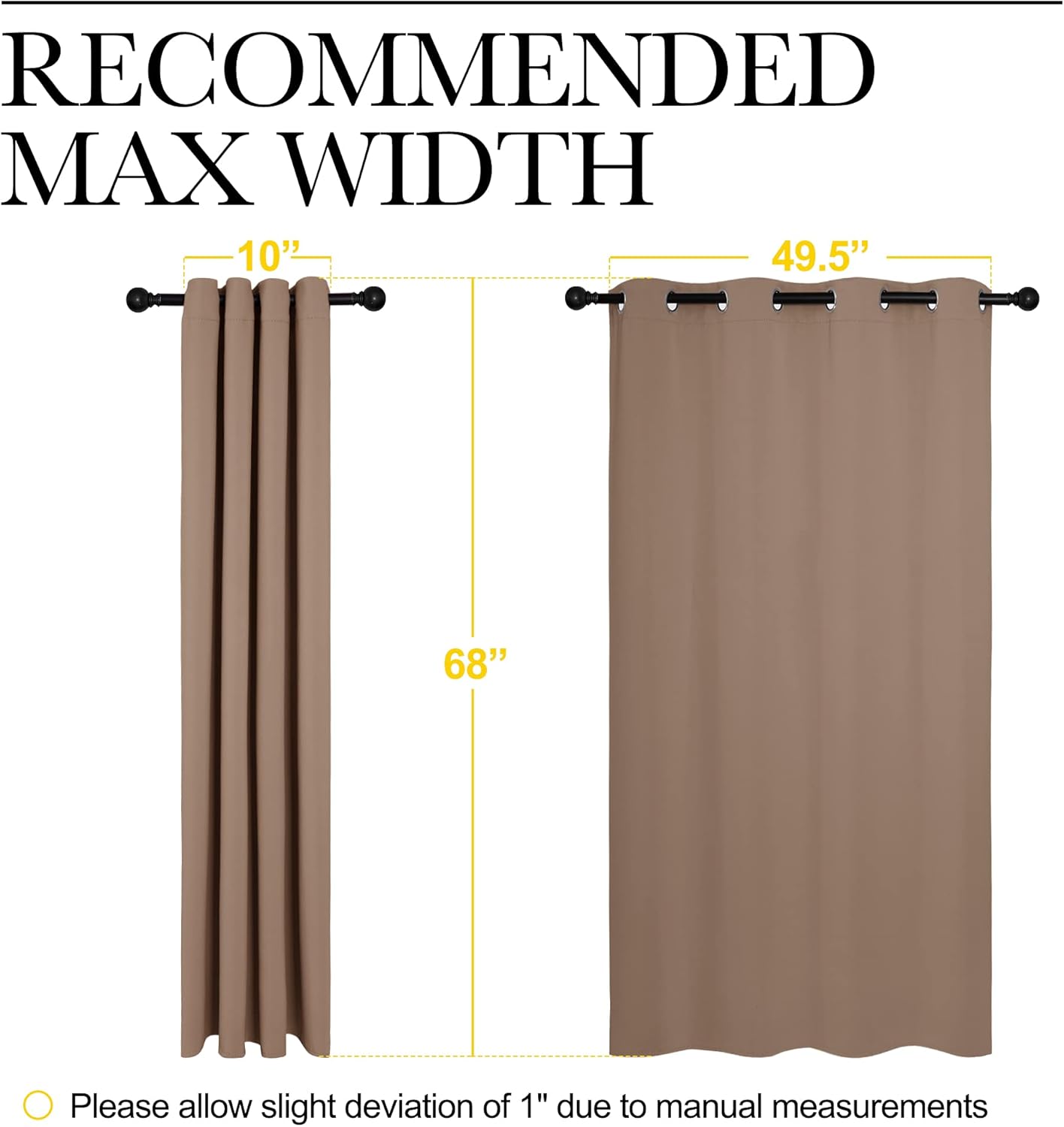 NICETOWN Blackout Window Curtains - Thermal Insulated Drapery Panels, Set of 2 | 55x68 Inches, Cappuccino